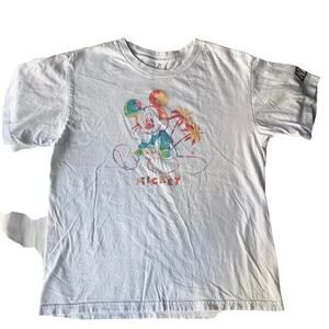 Disney Women’s Short Sleeve Basic T-shirt size L, White, Mickey Mouse